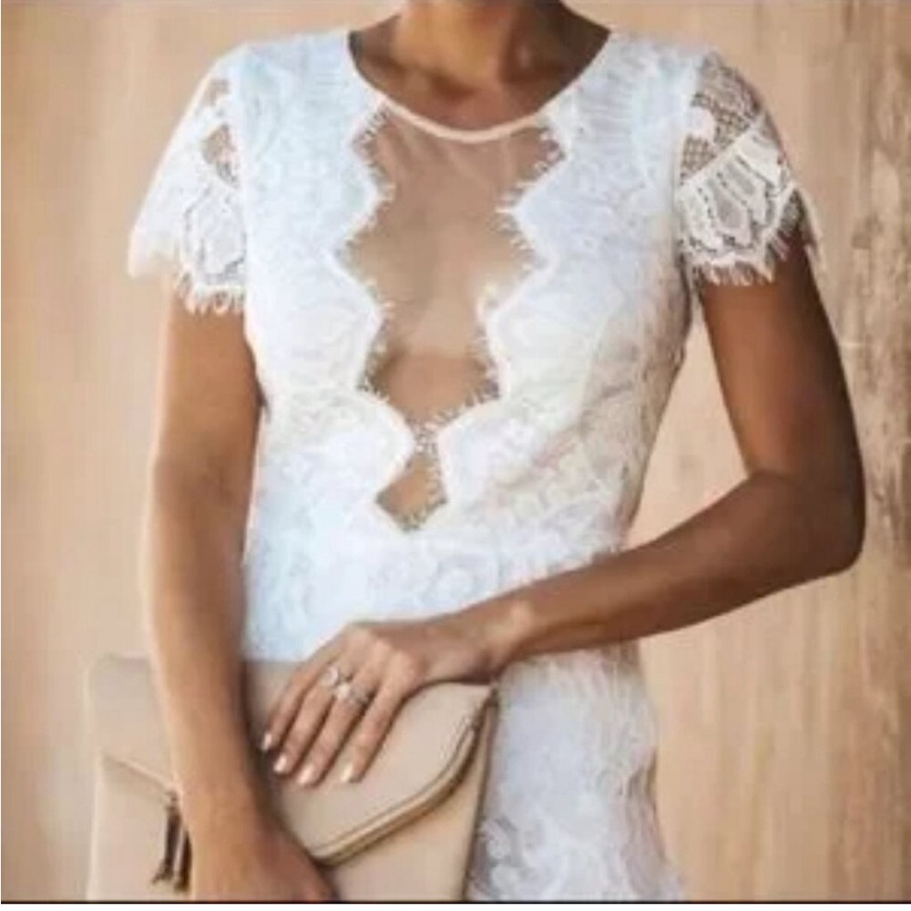 Storia White Lace Mini Dress